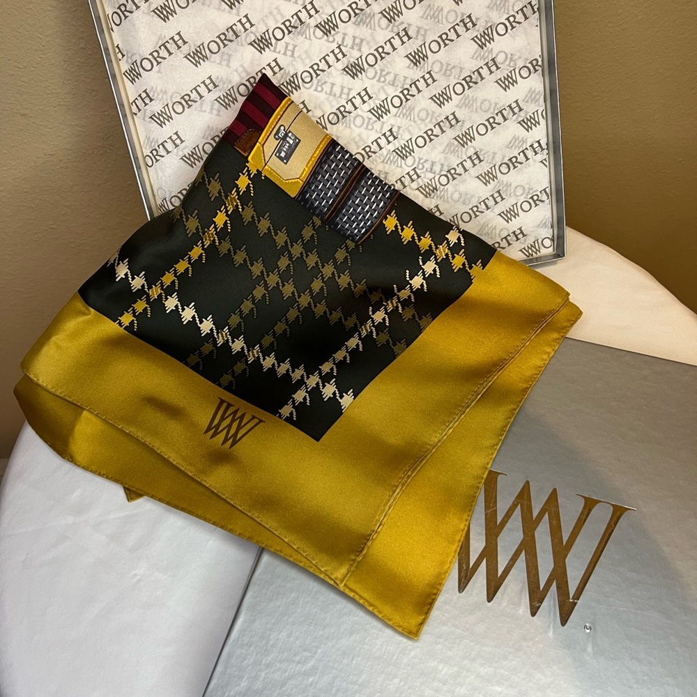 Worth silk printed scarf.